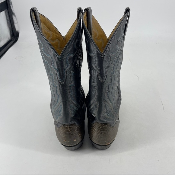 Vintage Justin Style# 8327 Leather Lizard Skin Brown  Western Cowboy Boots 9.5 D - Picture 8 of 13